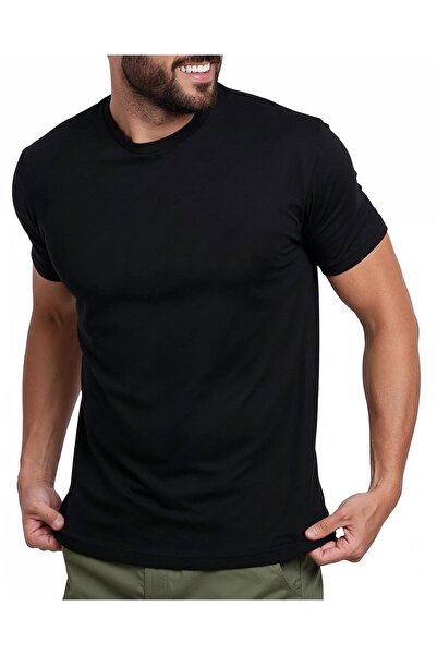 ENYT Men’s 100% Cotton Crew Neck Basic T-Shirt – Black