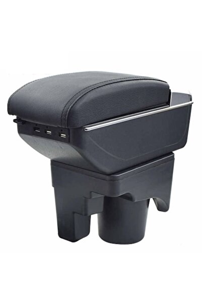 AVR Armrest for VW Golf 5 V MK5 (01.2005-12.2013) model 7H, black, faux leather, USBs