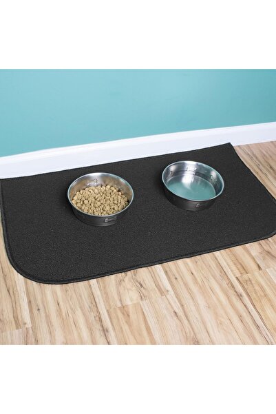 ritz Kitchen Rug - Stain-Resistant, Washable with Latex Backing, 18 x 30 in, Black