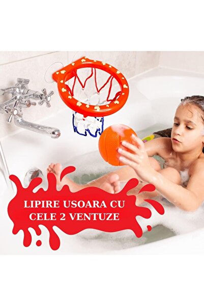iTin Basketball hoop with suction cup for the bathroom, 3 balls included, interactive toy for children +3 years