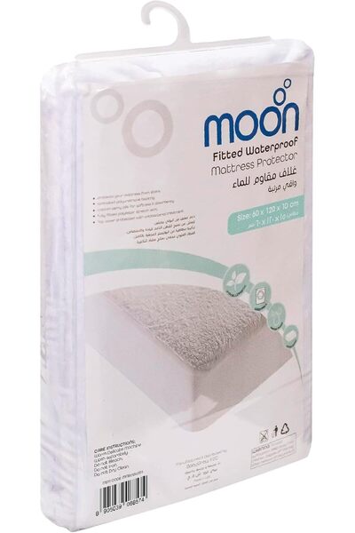 The Moon Brand Premium 100% Cotton Terry Breathable Waterproof Mattress Protector - 60 x 120 x 12 cm