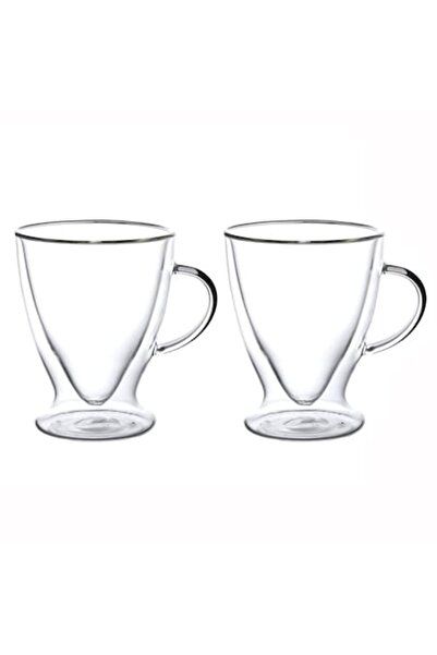Kamille Set de 2 căni termoizolante, sticlă borosilicată, 300 ml