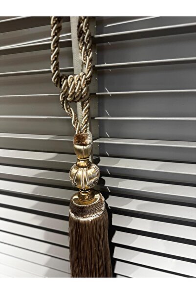 VANESSA PERDE Perde Bağlama Braçolu 2 Adet Sütlü Kahve Özel Model