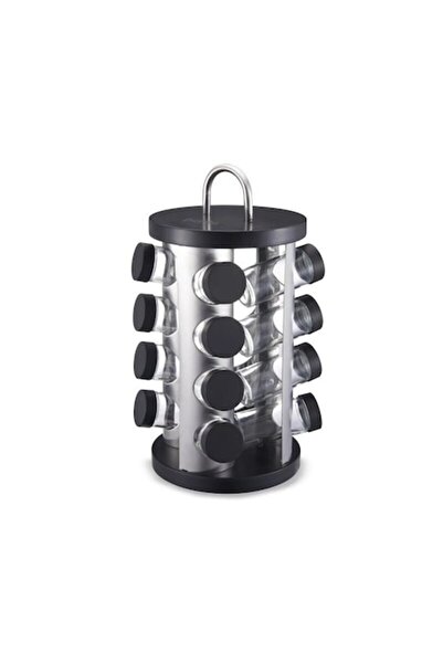 Kamille Set dozator de condimente, Kamille, 17 piese, oțel inoxidabil/negru