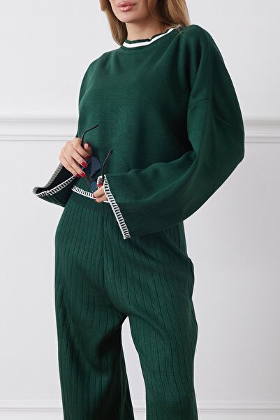 hiraz fashion Women's Green Clothed Double Knitted Tricot Suit