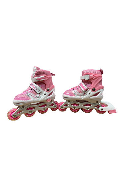 Krista Kids roller skates R03AM, light-up silicone wheels, adjustable sizes 35 - 38, pink