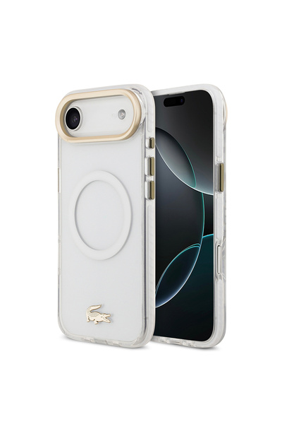 Lacoste iPhone 17 Air Case Original Licensed M-Safe Featured Gold Crocodile L...