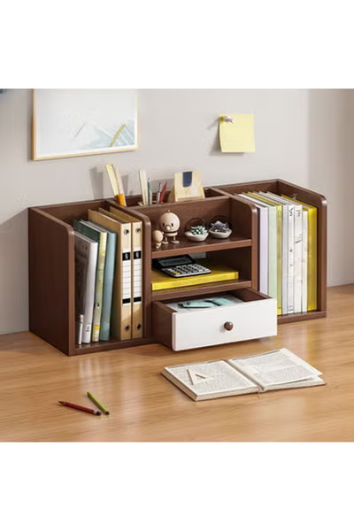 KEKE Desktopshelf Multipurpose Floor Storage Cabinet Multi Layer Bookcase Organizer 56cm Brown