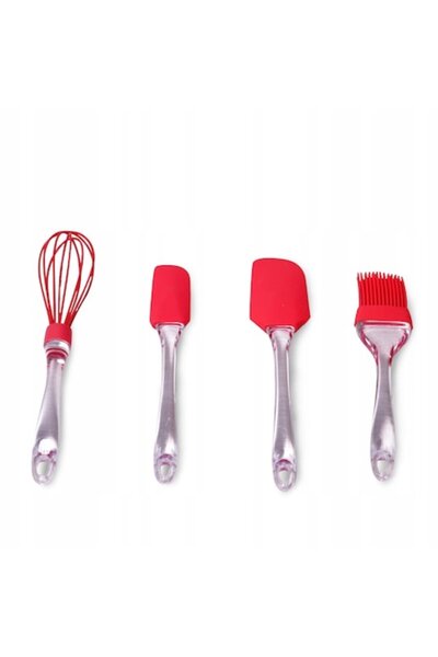 Kamille Kitchen utensil set, Kamille, 4 pieces, silicone, red, 23.5x3.5cm, 24...