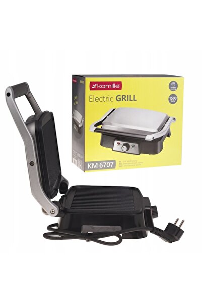 Kamille Grătar electric KM-6707, plăci antiaderente, 1500W, oțel inoxidabil/plastic