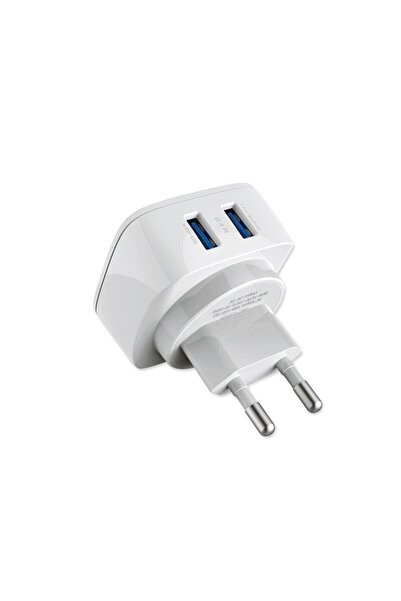 Flippy Încărcător Lightning cu 2 porturi USB 2.4 A Alb 1 m
