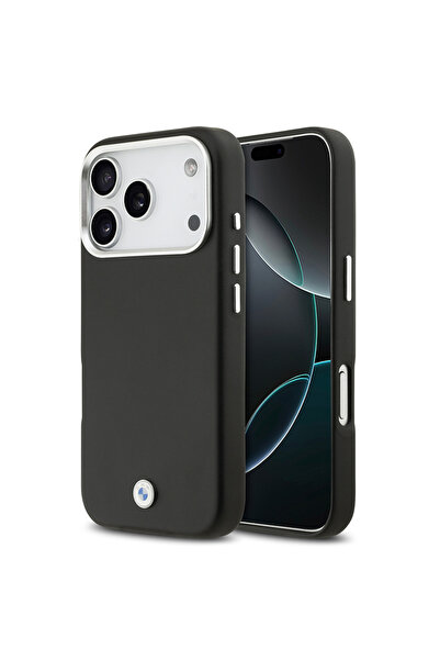 BMW iPhone 17 Pro Uyumlu Kılıf Lisanslı M-safe Özellikli Metal Logolu Tam Kap...