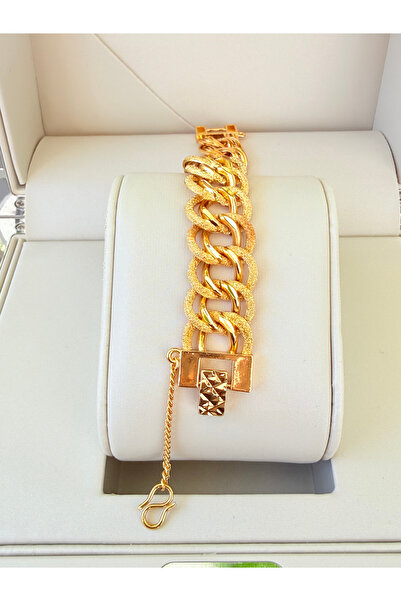 ATLASAKSESUARR 22 Ayar Altın Kaplama Kuyumcu Model Samanyolu Kalın Bileklik