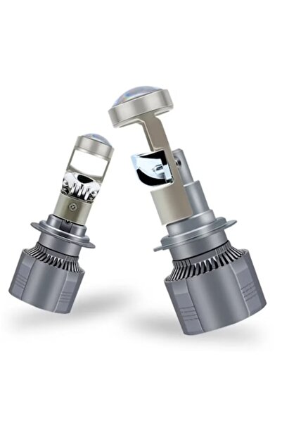 BZRSH Set de 2 becuri LED H7 cu lentilă, 220W, 12V, 30000Lm, 89x33mm, fără erori