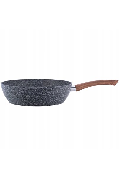Kamille Tigaie wok cu mâner moale la atingere, Kamille, aluminiu/granit, 26 cm, gri/maro