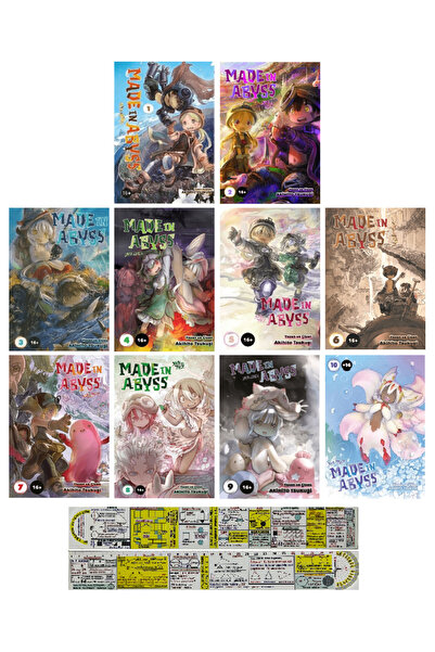 Komik Şeyler Made in Abyss 1-2-3-4-5-6-7-8-9-10. Ciltler Manga Seti + Mat. Ce...
