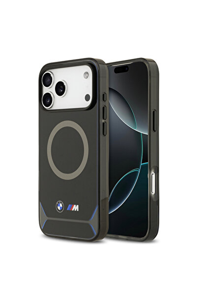 BMW iPhone 17 Pro Max Kılıf Lisanslı M-safeli Metal Buton Tasarımlı IML Baskılı M Dizayn Kapak Mavi