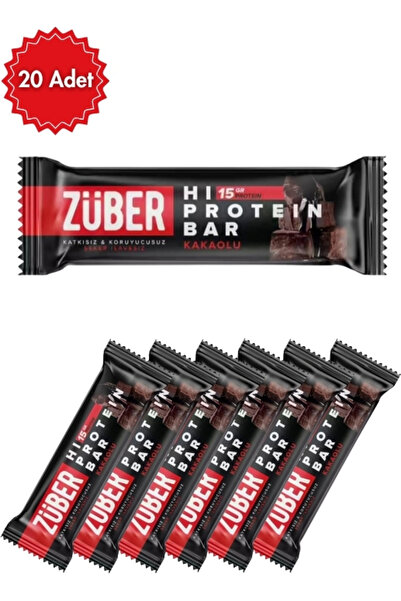 Züber Glutensiz Kuru Meyveli Kuru Yemişli Kakaolu Protein Bar 45 G x 20 Adet