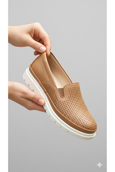 Ceyo 1201-13 100% Genuine Leather Inside and Out, Full Orthopedic Black and Tan Women's Casual Daily Shoes