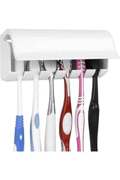 Promass حامل فرشاة أسنان مثبت على الحائط - رفيع، ذاتي اللصق، يحمل 6 فرش