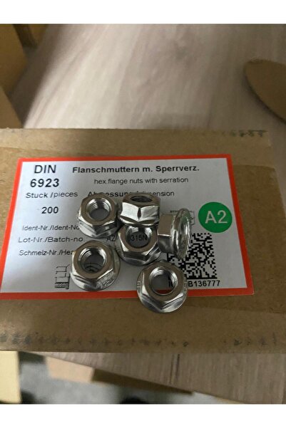 erçelik Altıgen M8 Flanşlı somun