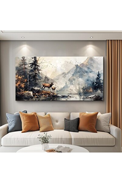 ALAYRA International لوحة فنية جدارية جميلة بإطار كبير من القماش مقاس 60×120 ...