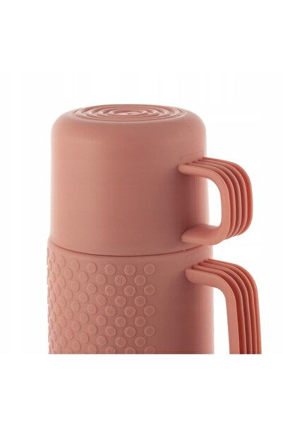 Kamille OFENBACH thermos with plastic exterior, 450 ml, orange, with glass insert