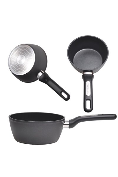 Kamille Non-Stick Aluminum Pot 1.8L (18x8 cm) Black