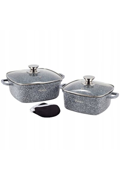 Ofenbach 2-piece pot set with glass lids & handle protectors, 2.3L/4.4L (20/2...