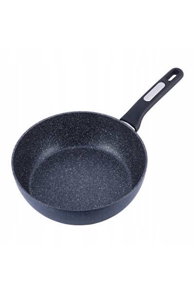 Kamille Marble Non-Stick Aluminum Frying Pan for Induction, Black, 26x8 cm