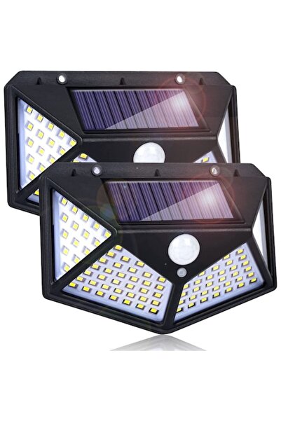 RABY Set of 2 Solar Outdoor Lamps, LED, 3 Lighting Modes, IP65, Black