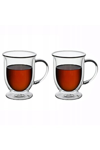 Kamille Set of 2 Double-Walled Borosilicate Glass Cups, 370 ml