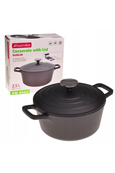 Kamille KM-4460 Marble Non-Stick Pot with Lid, 2.5 L (20 x 9.5 cm), Induction Compatible