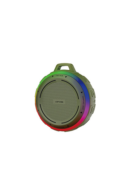 Lenyes S223 RGB Işıklı Askı Aparatlı Mini Bluetooth Speaker Hoparlör v5.3 Yeşil