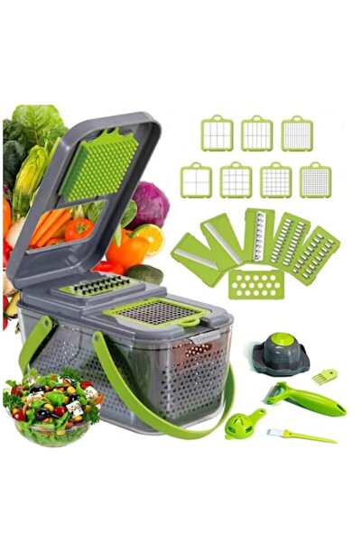 Fabrilux Răzătoare multifuncțională 22 în 1 cu lame din oțel inoxidabil și re...