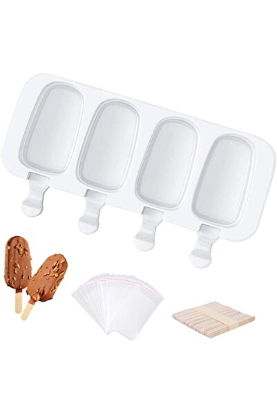 AMTMBS Set de forme pentru înghețată cu 50 de pungi și 50 de bețișoar, silico...