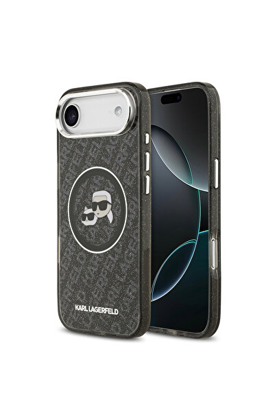 Karl Lagerfeld iPhone 17 Air Kılıf Lisanslı Parlayan Simli Karl & Choupette H...