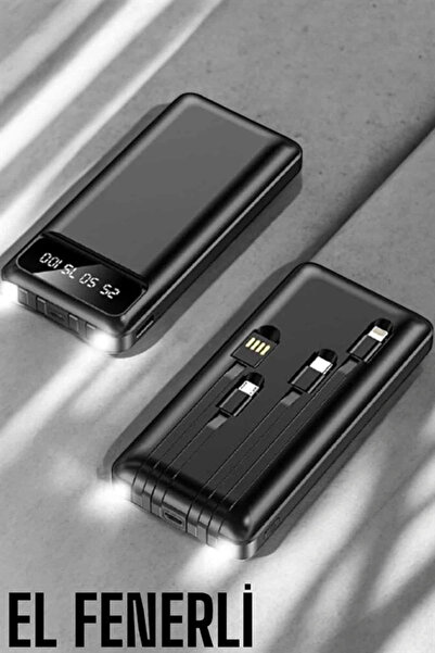 shopwave Powerbank 20.000 Mah Dijital Göstergeli LCD Ekran Uzun Pil Ömrü