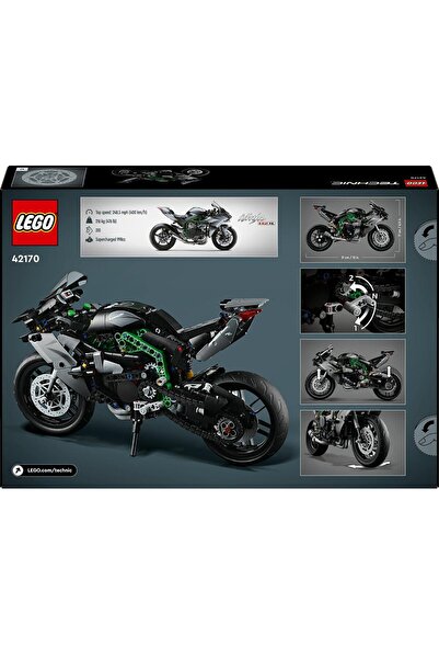 LEGO Technic Kawasaki Ninja H2R Motorcycle 42170, 10+, 643 pieces