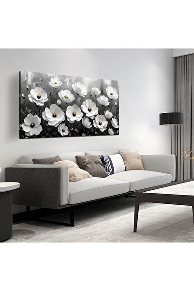 Emoda home Trove لوحة فنية جدارية نباتية مؤطرة باللونين الأبيض والأسود (60 × ...