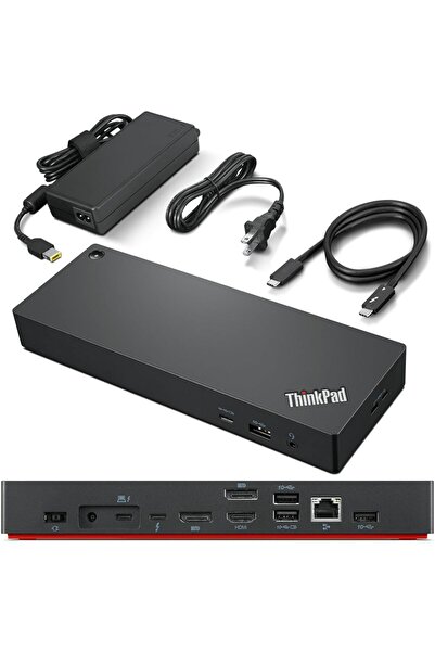 LENOVO قاعدة توصيل Think Pad Universal Thunderbolt 4، قابس ACZ رفيع، طاقة خرج قصوى تبلغ 100 وات |