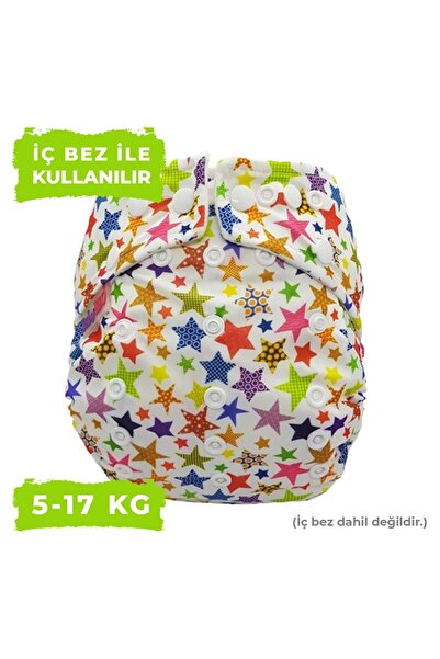BabyNEO Tek Beden Bambu Yıkanabilir Bebek Bezi Sızdırmaz Dış Bez Pocket – Yıldızlar