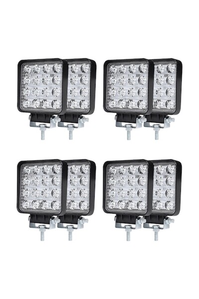 OEM Set de 8 proiectoare auto Flexzon LED, Offroad, 48W, 12V-24V, 1800 lm, pă...