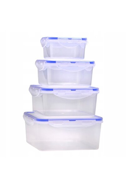 Kamille Set de 4 recipiente alimentare din plastic (400ml, 800ml, 1350ml, 2000ml)