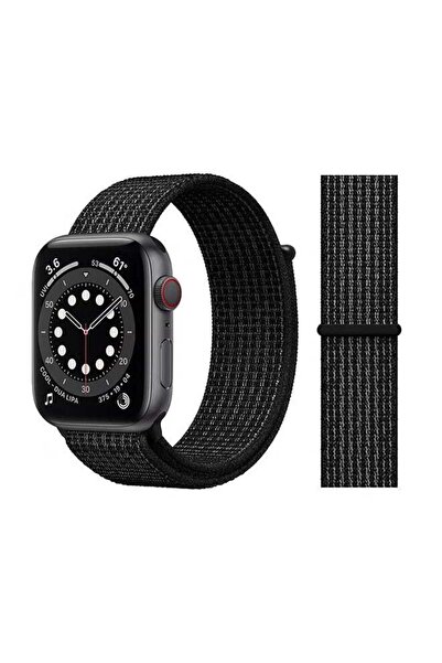 Promass سوار بديل لساعة Apple Watch Series 6/SE/5/4/3/2/1 - أسود بلاتيني