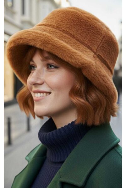 Trenderrs قبعة دلو قطيفة للسيدات