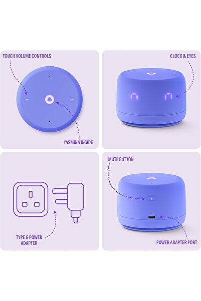 Yasmina مكبر صوت ذكي بتقنية الذكاء الاصطناعي من يانجو لايت - بنفسجي