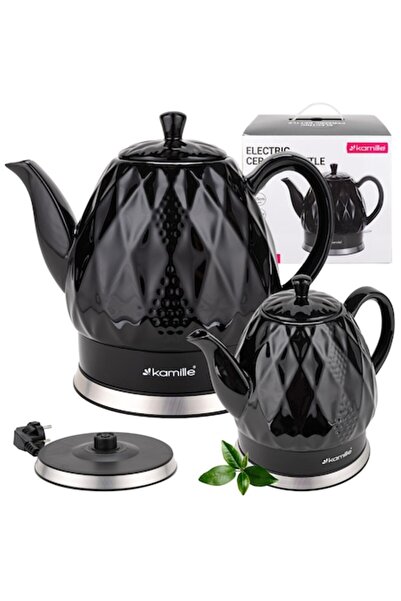Kamille cordless electric kettle, ceramic, 1500W, 1.5L, Black, 22x22x25cm