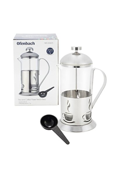 Ofenbach Presă franceză (infuzor) 600 ml - sticlă și oțel inoxidabil, 21,5x8,...