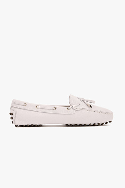 West To West Women's Loafer Shoes Genuine Leather White Leather